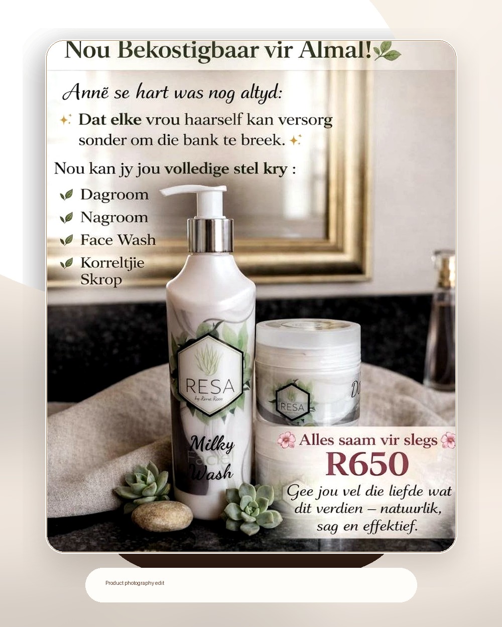 Resa skincare set